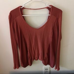 Orange open back top